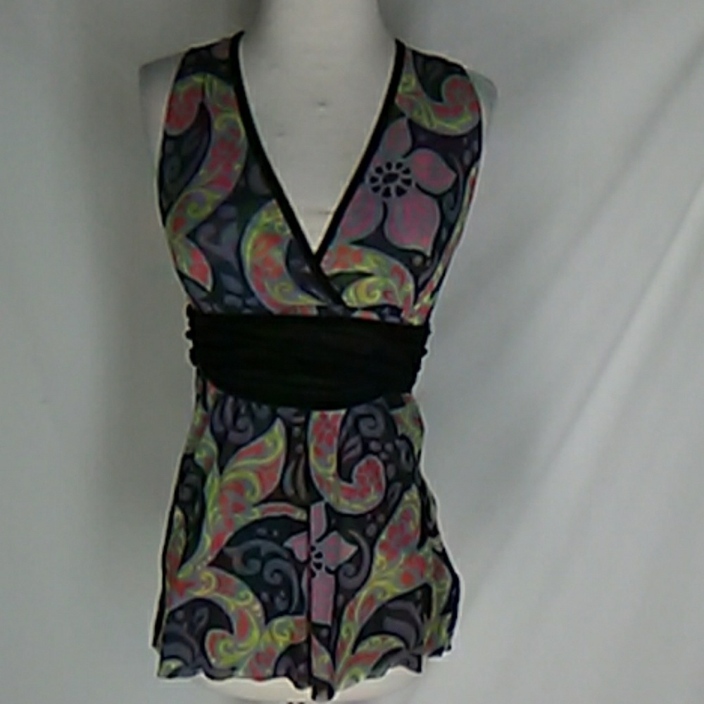 Sweet Pea Stacy Frati Black Peplum Top Shirt S